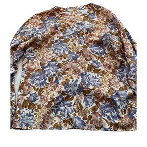 Vintage Evan Picone Vintage Women's Sz 12 Floral Button Up Blouse Long Sleeve